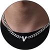 Esmoly Collana Uomo Argento Oro Nero Collana con Lettere A-Z 18+2 Inches 316L Acciaio Inossidabile 6.5mm Cuban Chain Regalo Uomo (Argento V)