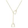 Clearine 925 Argento Ciondolo a Staffa di Cavallo Collana, 14K Oro Placcato Doppia Collana Compleanno/Natale/Festa della Mamma Regalo di Gioielli per Donne/Ragazze/Amanti degli Animalei/Mamma