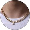 Esmoly Collana Uomo Argento Oro Nero Collana con Lettere A-Z 18+2 Inches 316L Acciaio Inossidabile 6.5mm Cuban Chain Regalo Uomo (Oro I)