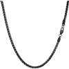 Esmoly Collana Uomo Catenina Necklace for Men Acciaio Inossidabile Cuban Chain Regalo Uomo Ragazzo (Nero, 3mm/22inches)