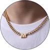 Esmoly Collana Uomo Argento Oro Nero Collana con Lettere A-Z 18+2 Inches 316L Acciaio Inossidabile 6.5mm Cuban Chain Regalo Uomo (Oro M)