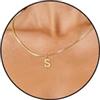 Esmoly Iniziale Collana Argento Oro 14K Choker Donna con 26 Lettere A-Z Regalo Compleanno Donna 16+2 Inches (Oro S)