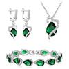 EVER FAITH Goccia Zirconia cubica Party Jewelry Set, Birthstone Love Cuore Collana Orecchini Bracciale Tennis Set Verde Argento fondo