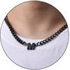 Esmoly Collana Uomo Argento Oro Nero Collana con Lettere A-Z 18+2 Inches 316L Acciaio Inossidabile 6.5mm Cuban Chain Regalo Uomo (Nero M)