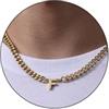 Esmoly Collana Uomo Argento Oro Nero Collana con Lettere A-Z 18+2 Inches 316L Acciaio Inossidabile 6.5mm Cuban Chain Regalo Uomo (Oro F)