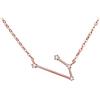 Clearine Costellazione Collana Argento a Colore Rosa-Oro "Ariete" Delicato Zirconia Oroscopo zodiacale Speciale Ciondolo