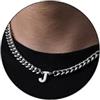 Esmoly Collana Uomo Argento Oro Nero Collana con Lettere A-Z 18+2 Inches 316L Acciaio Inossidabile 6.5mm Cuban Chain Regalo Uomo (Argento J)