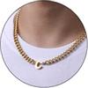 Esmoly Collana Uomo Argento Oro Nero Collana con Lettere A-Z 18+2 Inches 316L Acciaio Inossidabile 6.5mm Cuban Chain Regalo Uomo (Oro C)