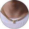 Esmoly Collana Uomo Argento Oro Nero Collana con Lettere A-Z 18+2 Inches 316L Acciaio Inossidabile 6.5mm Cuban Chain Regalo Uomo (Oro E)