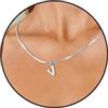 Esmoly Iniziale Collana Argento Oro 14K Choker con 26 Lettera A-Z Regalo Compleanno Donna 16+2 Inches (Argento V)