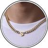 Esmoly Collana Uomo Argento Oro Nero Collana con Lettere A-Z 18+2 Inches 316L Acciaio Inossidabile 6.5mm Cuban Chain Regalo Uomo (Oro S)