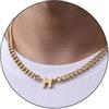 Esmoly Collana Uomo Argento Oro Nero Collana con Lettere A-Z 18+2 Inches 316L Acciaio Inossidabile 6.5mm Cuban Chain Regalo Uomo (Oro H)