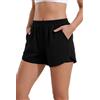 Ekouaer Pantaloncini da Bagno Donna da Surf con Fodera Integrata e Tasche | rapida asciugatura, vita elasticizzata, spacchi laterali, controllo addominale, plissettato, nuoto, spiaggia