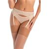 Teyli Eleonora - Reggicalze da Donna con Chiusura a Gancio Regolabile, Beige., L