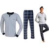 Enrico Coveri Pigiama Uomo Fresco Cotone Jersey Manica Lunga Varie Fantasie (IT, Testo, XXL, Regular, Regular, 1159 Grigio)