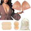 CUKIN Imbottitura Reggiseno Adesivo Push-Up Riutilizzabile, Inserti Imbottiti Leggeri a Doppio Lato per Seno Generoso | Coppe Sollevamento,Beige,1 Paio,XL