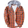 SwissWell Flanella Camicia Uomo Manica Lunga Giacca a Quadri Camicia da Boscaiolo Cotone Casual Button Down Jacket Petto vestibilità Regular Fit (1478-Arancio M)