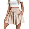 Adigaber Pantaloncini da Donna Gamba Larga Coulisse Shorts con Tasche Sciolto Casual Pantaloni Corti da Lavoro