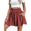 Adigaber Pantaloncini da Donna Gamba Larga Coulisse Shorts con Tasche Sciolto Casual Pantaloni Corti da Lavoro