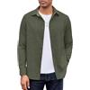 COOFANDY Camicia da Uomo a Maniche Lunghe in Flanella di Cotone e Velluto a Coste vestibilità Regolare Camicia Casual