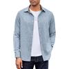 COOFANDY Camicia da Uomo a Maniche Lunghe in Flanella di Cotone e Velluto a Coste vestibilità Regolare Camicia Casual
