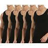 Falechay Canottiera Uomo Pacco da 5 100% Cotone Elasticizzato Fitness Canottiera Sportiva Nero 3XL