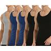 Falechay Canottiera Uomo Pacco da 5 100% Cotone Canotta Nero Blu Grigio XL