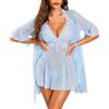 RSLOVE Intimo Donna Sexy Lingerie Babydoll in Pizzo Accappatoio Completo Intimi Set Pigiama Vestaglia