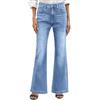 heekpek Jeans Baggy Donna Pantaloni Vita Alta Wide Leg Flared Jeans Elastico a Zampa Pantaloni Larghi, Blu Chiaro, S