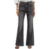 heekpek Jeans Baggy Donna Pantaloni Vita Alta Wide Leg Flared Jeans Elastico a Zampa Pantaloni Larghi, Nero Chiaro, XXL