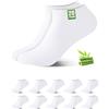 Effeet 20 Paia Calzini Corti Uomo Donna Bambù - Calze Uomo Corte Estive Caviglia, Traspiranti, Assorbimento Umidità, Asciugatura Rapida, Ultra-Morbidi, Anti-Sudore, Bianco 39-42