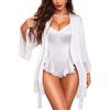 RSLOVE Lingerie sexy da donna, accappatoio Kimono in raso da notte, abito da camera Rosa