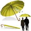 LOGAN & BARNES Ombrello da pioggia antivento Ø120 cm con manico in vero legno di alta qualità e puntale in gomma silenzioso - Ombrello XXL grande con 16 stecche - Modello EDINBURGH (Giallo)