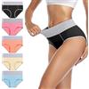 wirarpa Slip Elasticizzato Mutande Donna Cotone Vita Alta Pacco 5 XS