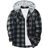 SwissWell Flanella Camicia Uomo Manica Lunga Giacca a Quadri Camicia da Boscaiolo Cotone Casual Button Down Jacket Petto vestibilità Regular Fit (1478-Grigio Scuro 2XL)