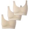 UnsichtBra Donna Set di 3 Reggiseni | Brassiere Senza Ferretto | Ultra Confortevole e Invisibile | Anti Sudore | Senza Cuciture | Elasticizzato e Traspirante | Nero, Bianco, Beige | Lingerie Cotone