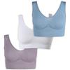 UnsichtBra Donna Set di 3 Reggiseni | Brassiere Senza Ferretto | Ultra Confortevole e Invisibile | Anti Sudore | Senza Cuciture | Elasticizzato e Traspirante | Nero, Bianco, Beige | Lingerie Cotone