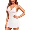 RSLOVE Babydoll Donna Lingerie Sexydonna - Sottoveste Donna Pizzo Sottoveste Kimono Bianco S