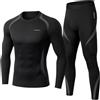 BENNALD Biancheria Intima Termica Uomo Elasticizzata con Funzione Traspirante | Intima Termica Uomo Maglia Termica Lunga Morbida Elastica Aderente Asciugatura Rapida Sportiva Set Ideale per Autunno Inverno