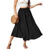 Zeagoo Gonna Nera Donna Lunga Vita Alta Gonne Elegante Gonna A-Line Tulle con Coulisse Casual Midi Gonna Skirt XL