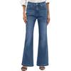 heekpek Jeans Baggy Donna Pantaloni Vita Alta Wide Leg Flared Jeans Elastico a Zampa Pantaloni Larghi, Blu, L