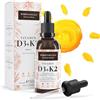 Puretanicals Vitamina D3+K2 Gocce (50 ml) - 1000 UI per goccia altamente dosata testata in laboratorio - scorta a lungo termine con 1700 gocce - in olio di cocco, liquido colecalciferolo, senza additivi