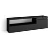 Skraut Home | Mobile TV Soggiorno | Ampio spazio a disposizione | 150x45x35cm | Per TV fino a 65 | Mobile Soggiorno | Stile moderno | Nero