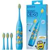 ORDO Minions Spazzolino Elettrico per Bambini, Spazzolino Sonico, Confezione da 4, Blu