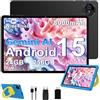 Biegedy Tablet 11 pollici Android 15, 24 GB RAM + 256 GB ROM/1 TB TF, Widevine L1, 8000 mAh / 5 MP + 13 MP / 5G, Wi-Fi, Face ID, GMS, Bluetooth 5.0, octa-core 2,0 GHz, con custodia in EVA blu