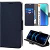 N NEWTOP Cover Compatibile con Redmi Note 13 4G, HQ Lateral Custodia Libro Flip Chiusura Magnetica Portafoglio Simil Pelle Stand Protezione Completa Case TPU Anti Urto Guscio Base (Blu)