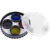 Celestron 94119-10 Set di filtri per oculari lunari e planetari 4 pezzi Include filtri polarizzanti giallo intenso (12), arancione (21), blu (80A) e a densità neutra per oculari da 1,25''