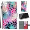 KENHONER Custodia per Samsung Galaxy A14 5G/4G, foglia | Portafoglio Pelle PU, Magnetica, Resistente Agli Urti, Scomparto Carte Credito, Pieghevole, Flip Libro, Motivo