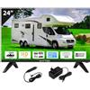 Antteq Televisore LED 24 Pollici (60 cm) HD con 12V - Senza Smart TV, Triple Tuner DVB-C/T2/S2, Modalità Hotel, Audio Dolby, SCART & CI+ - Ideale per Camper, Campeggio e Hotel