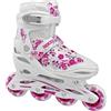 Roces Compy Pattino In Linea Da Bambina, Bambina, Bianco/Violet, 30-33